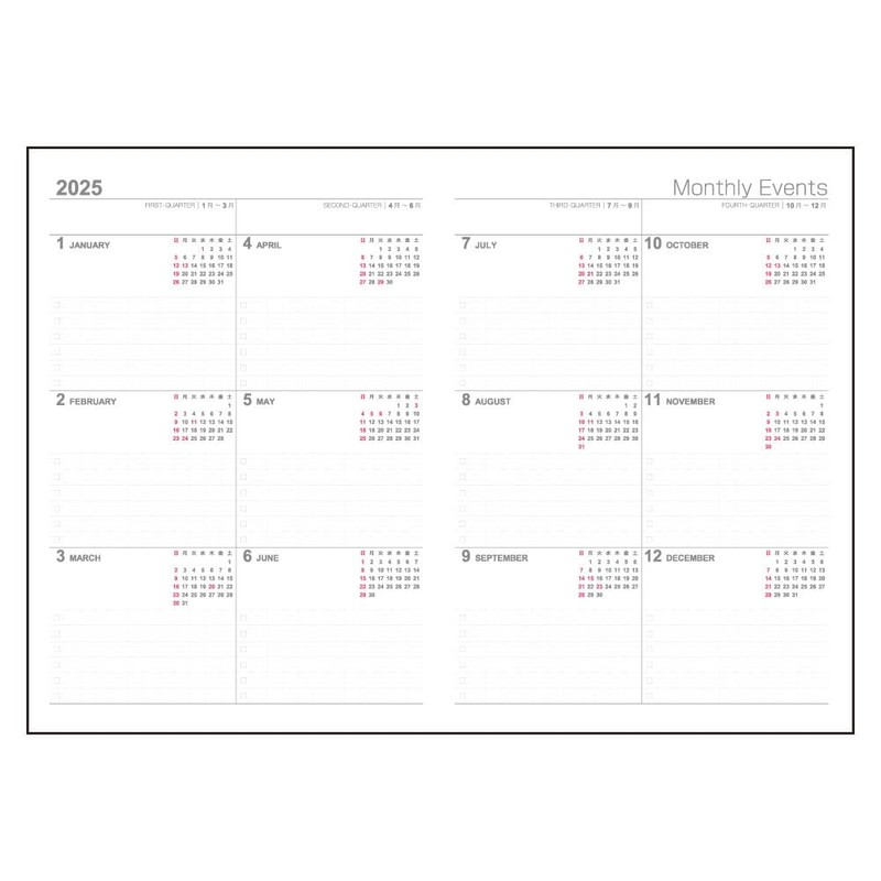Logical Diary 2025 Index/B6/Gray NSI-B624-25AN