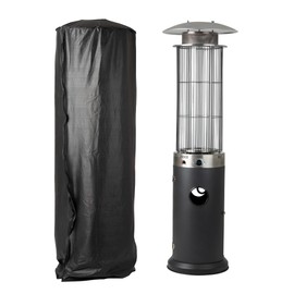 Full-Length Outdoor Vinyl Cover for Spiral Flame LPG Patio Heaters with 21" Round Reflectors