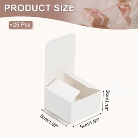 PATIKIL Gift Boxes with Lids, 25 Pcs 1.97x1.97x1.18 Inch Paper Kraft Favor Boxes Bridesmaid Cardboard Gift Wrap for Presents Wedding Graduation Holiday Birthday Craft, White