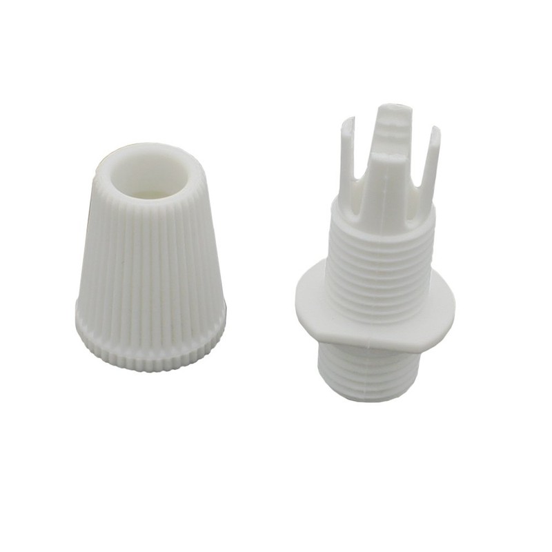 Strain Relief White Thread M10 x 1 + Hex Nut