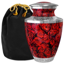 Crimson Rose Urn for Ashes for Women – Large Cremation Urns for Adult Female – Memorial Funeral Urn for Human Ashes, Home Display, or Burial (Large, Adult)