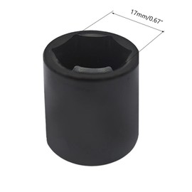 TOP-VIGOR 28496 Expert Impact Socket, 1/2 Inch Square Drive, 17mm (11/16 inch) Nut Setter Driver Drill Bit for Woodworking, Auto Repairing, Machine Maintenance, Furnitures