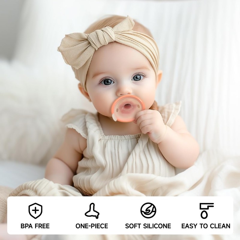 Garkoko Baby Pacifiers 0-6 Months One-Piece Pacifiers 0-3 Months BPA-Free