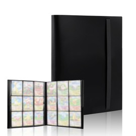 Trading Card Album, Trading Card Albums, 20 Side Scrapbook for up to 360 Cards, Trading Folder Card Holder with Waterproof, for Playing Cards, Sports Cards, Black