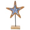 Logbuch-Verlag Starfish Maritime Decorative Figure Wooden Decoration Blue Mediterranean Style