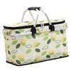 Picnic Bag Foldable Picnic Basket Insulated Comfortable Handle Ice Pockets