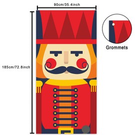 Merry Christmas Banner Backdrop Xmas Soldier Theme Decorations Xmas Decor for Front Door Porch Indoor Outdoor Winter Christmas Eve Party Holiday Supplies Favors Background Photo Booth Props