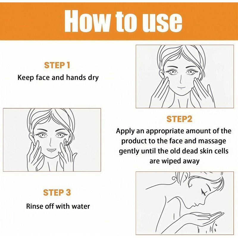 Orange Exfoliating Gel - Deep Cleansing Scrub for Face &