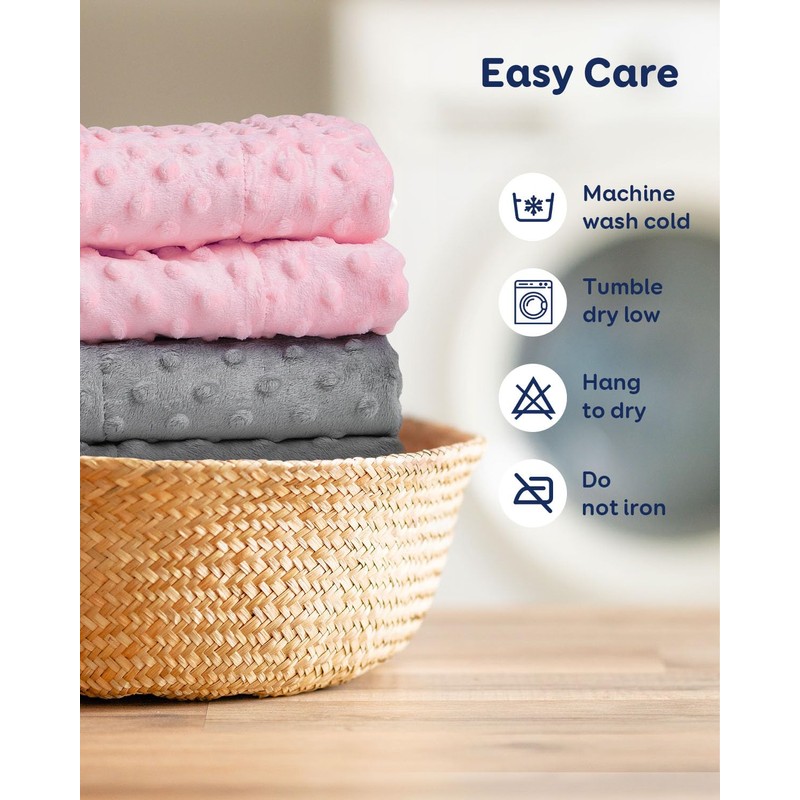 Kivik Weighted Blanket 7lbs, Small Minky Dotted Blankets, Soft Heavy