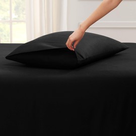Empyrean Bedding Pillow Cases Standard Size - Soft Pillow Cases Queen - Standard Pillow Cases Set of 2 - Queen Pillow Cases Set of 2 - Queen Pillowcases Standard Size - Black