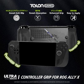 TALONGAMES ROG Controller Grip Compatible with ROG Ally X, ROG Accessories, Anti-Skid, Sweat-Absorbent, Pre-Cut, Easy to Install (Ultra Version, Black)