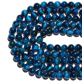 abalorio de piedras preciosas naturales de 10 mm, abalorio de ojo de tigre, redondas pulidas y lisas para hacer pulseras, joyas, abalorio sueltas de 15 pulgadas