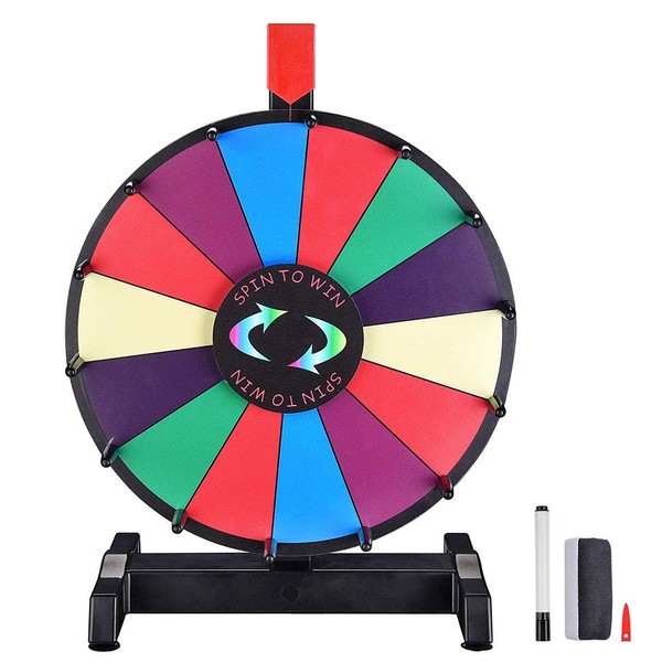 WinSpin 12" Editable Color Prize Wheel Wall Mounted Tabletop 14 Slots Tradeshow