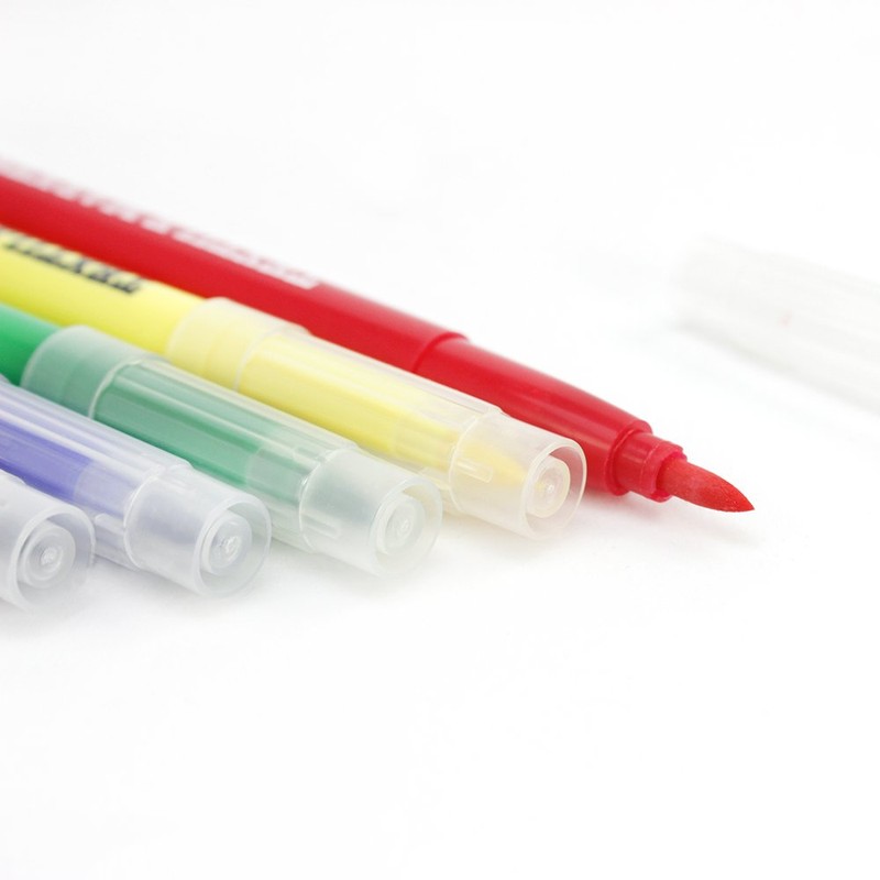com-four® 5 x Textile Markers Fine Tip Laundry Markers in