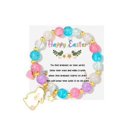JoycuFF Easter Basket Stuffers for Teens, Egges Fillers Gifts Bracelets Happy for Women Teenager Jewelry