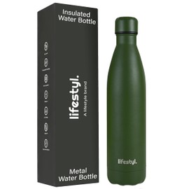 Lifestyl Stainless Steel Water Bottle | 24 Hrs Cold & 12 Hrs Hot| Thermoshield Technology Vacuum Insulated Metal Water Bottles, Leak-Proof Drinks Bottle for Gym (Sage, 1000 ml)