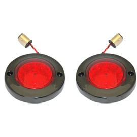 Custom Dynamics PB-FB-R-1156BR Probeam Flat Bezel LED Turn Signal Inserts for Models with 1156 Contact Bases - Black/Red Lens