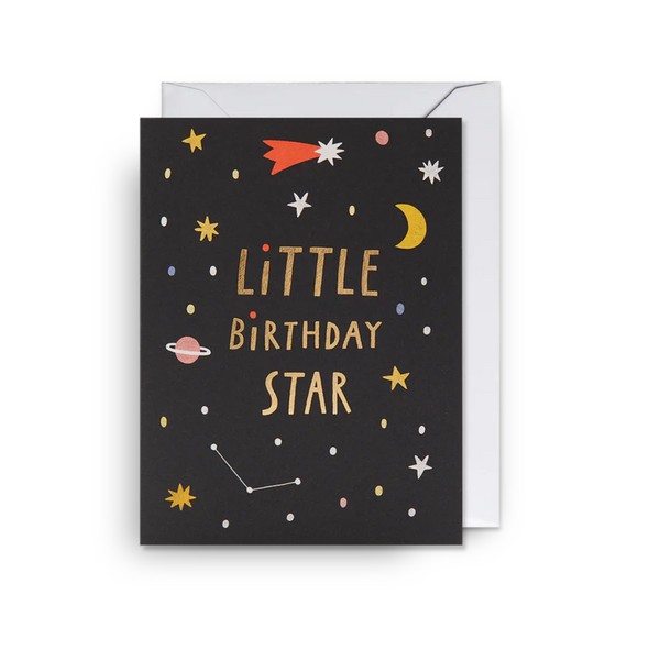 Lagom Little Birthday Star Illustrated Space Mini Card