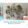 Comfify Rustic Wall Mounted Hexagonal Floating Shelves – Set of