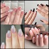 600 Piezas Uñas Postizas Transparentes, Tips Almendra Cortas 12 Tamaños