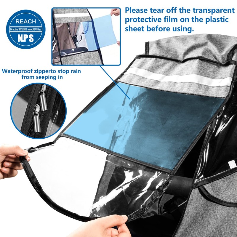 Stroller Rain Cover,Universal Stroller Accessory,Waterproof,Windproof Protection,Protect from Dust Snow,Baby Travel