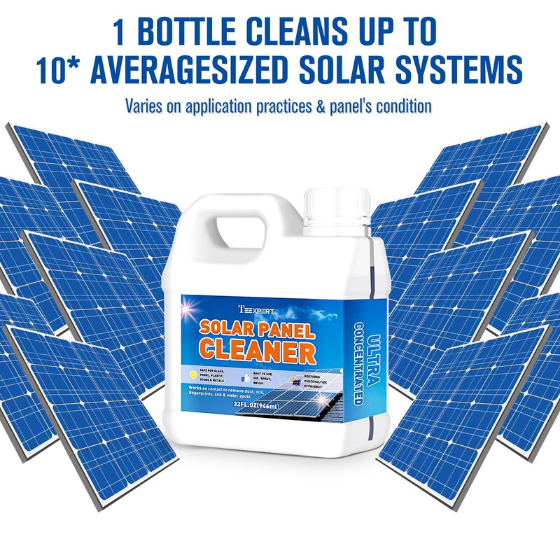 Teexpert Solar Panel Cleaner (32oz Makes 150 Gallons), Ultra Concentrated