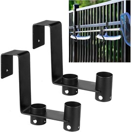 2 Pcs Pool Fence Hooks, Pool Tool Organizer, for Hanging Pool Cleaning Accessory, Pool Pole,Brush, Leaf Skimmer Net,Vacuum Head, Suitable 3/4 Inch to 1-1/4 inch Railing