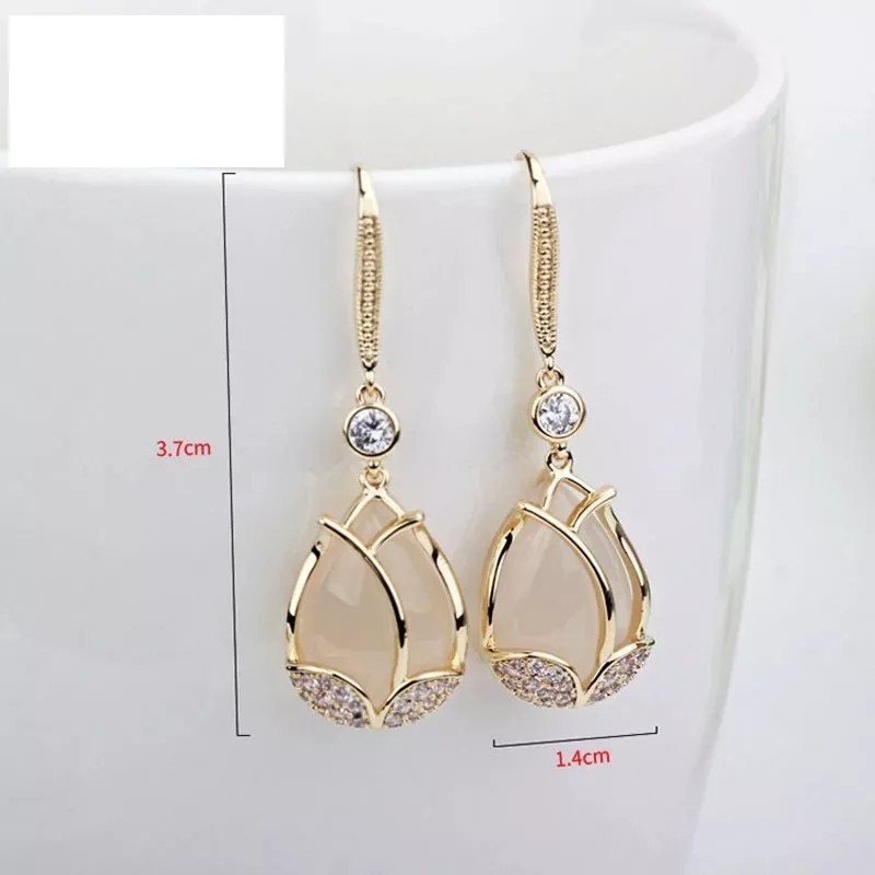 TENDER LIHOME Collar Y Aretes De Tulipán Flor Elegantes Para