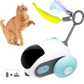Pixibond Remote Control Mouse Cat Toy, Interactive Cat Toys with Two-Speed Adjustment USB Rechargeable Automatic Moving and Remote Control Kitten Exercise Toys for Bored Indoor Cats (Blue)