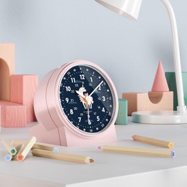 Cander Berlin MNU 1209 M Children's Alarm Clock Silent Unicorn Light Snooze Lighting Analogue Boys Girls Children's Room Alarm Clock Children