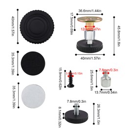 HERKINDNESS Adjustable Furniture Feet, 4 Pieces 27-64 mm Adjustable Device Feet, Furniture Feet Height Adjustable, Two Installation Methods, for Tables, Furniture or Appliance Feet