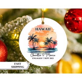 Unbranded Hawaii Engagement Christmas Ornament Hawaii Ornament Christmas Ornaments