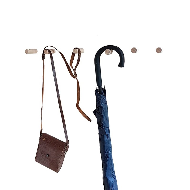 LONANGG 6 Pieces Beech Wood Wall Hooks Coat Hooks Wall