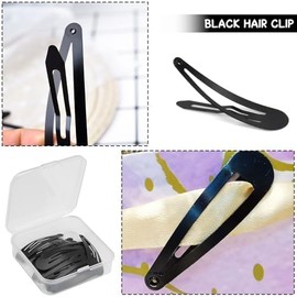 50 pinzas para el cabello de metal negro para mujer – Pasadores de gota de agua de 2 pulgadas (5 cm), pinzas para el cabello antideslizantes de fuerte