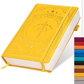 TIEFOSSI Constellations Notebook, A5 Polka Dot Hardback 100 gsm 400 Pages Writing Paper, Bullet Organiser Notebook for Women, Men, Youth (Sagittarius)