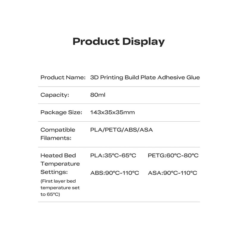 Creality 3D Printer Build Plate Adhesive Glue Stick - 80ml