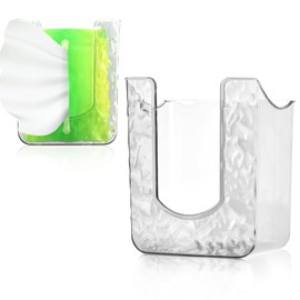 HONUTIGE Kitchen Wipes Storage Box, Clear, Minimalistic, Rectangular Plastic, Non-Slip, Wall Mounted, Refillable, Flushable Wipes Holder for Bathroom, Bedroom, Toilet