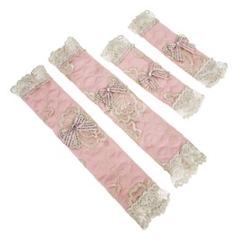 COLLBATH 2 Pairs Door Handle Cover Fridge Door Handle Protector Fridge Handles Kitchen Fridge Handle Cover Refrigerator Door Handles Cover Washable Covers Thick Cloth Pink