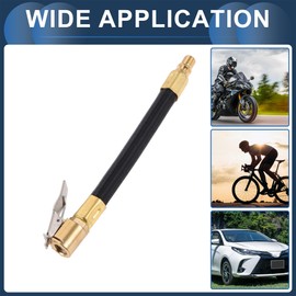 INFINAUTO Tire Inflator Extension Tube 5.51inch M8x0.8 7.8mm ID for Car Motorcycle Bicycle Air Pump Extend Hose Adapter Tire Valve Nylon Black Durable