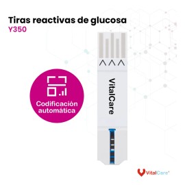 50 Tiras Reactivas Para Medidor De Glucosa Vitalcare 310 Color Blanco