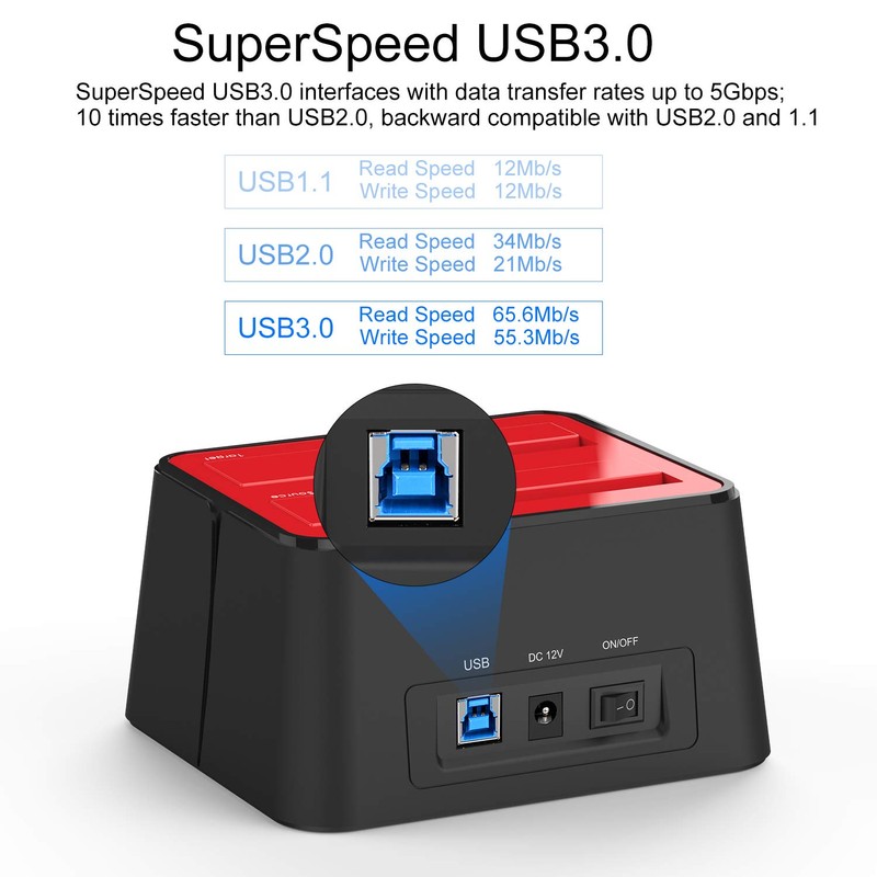 WAVLINK USB 3.0 to SATA I/II/III Dual-Bay External Hard Drive