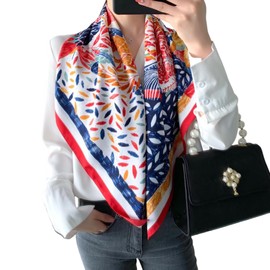 VelureLWJ Like Silk Head Scarf for Women, 35 inch Large Square Satin Scarf, Silk Scarf for Women Neck, Women Scarf, Colorful Scarf,Luxuriously Soft and Silky Smooth Fashion Accessory - Packaged