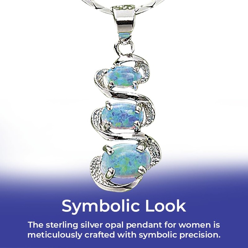 SAGEFINDS Sterling Silver Opal Pendant - Oval Shape Opal Pendant