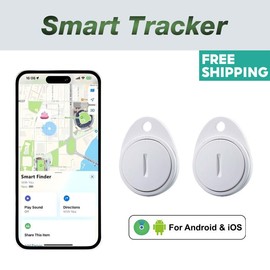 Smart Tag Locator Tracking Device，Key Finder Luggage Tracker for Keys, Backpack, Wallet, Pets Works with iOS and android， Waterproof anti-lost device - Color: White-1-Pack-iOS