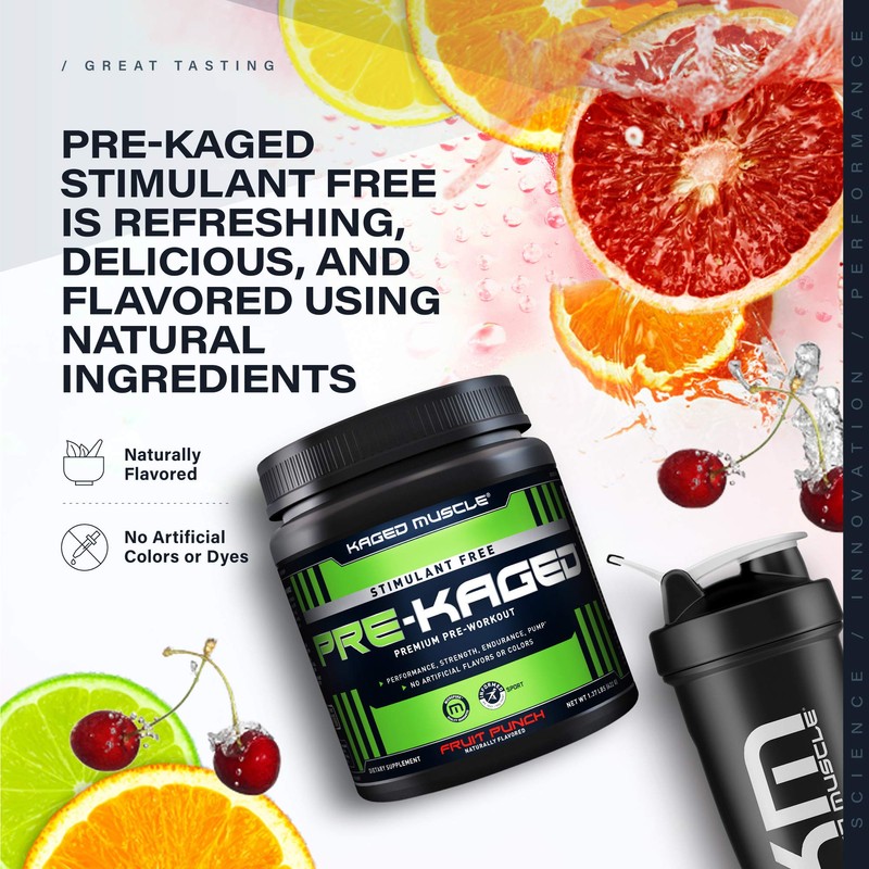 Kaged Stimulant Free Pre Workout Powder | Fruit Punch |