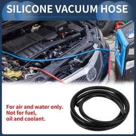 INFINAUTO Silikon-Vakuumschlauch Motor 6FT 5/16" 8mm ID 2,5mm Dicke Auto-Automobil-Vakuumschlauch Silikon Schwarz Hochtemperatur
