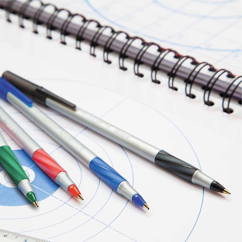 BIC Round Stic Grip Xtra Comfort Ballpoint Pen, Medium Point