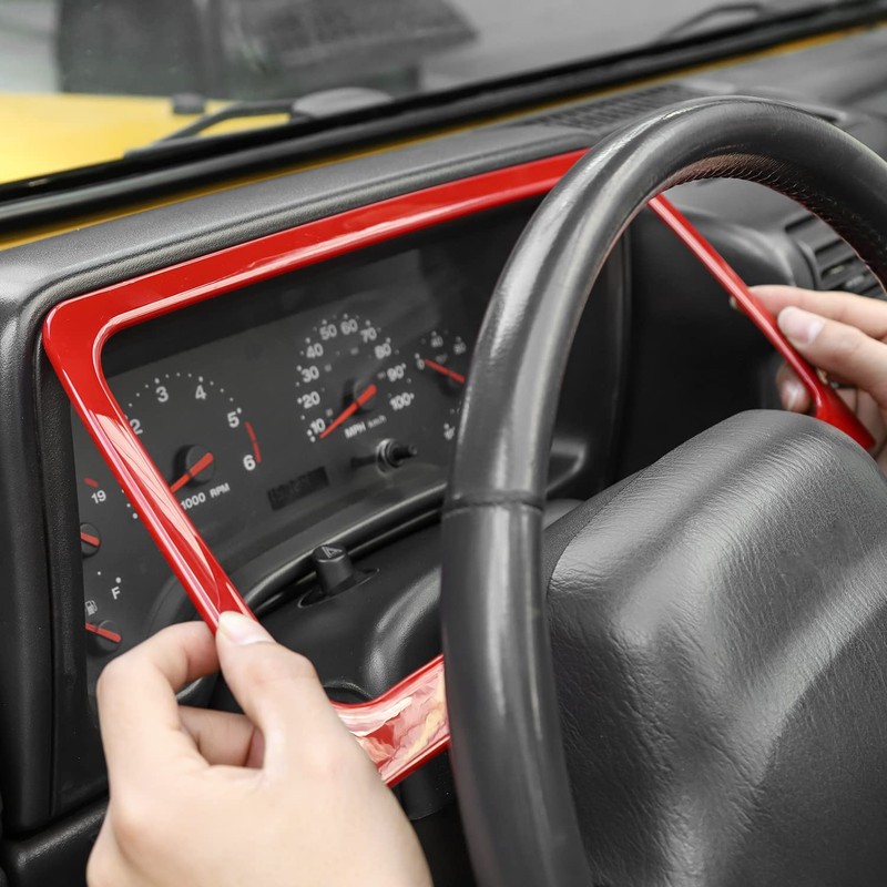 Jimen Compatible with Jeep Wrangler TJ 1997-2006 Dash Trim Instrument