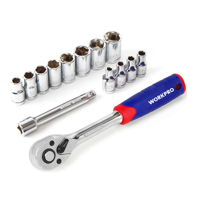 WORKPRO WP202585 3/8DR Socket Wrench Set, 12 Piece Set, 0.4