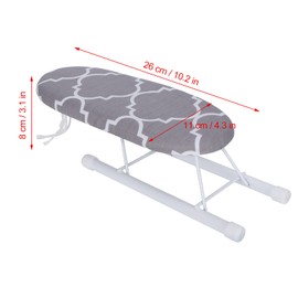AUNMAS Mini Tabla de Planchar con Mangas Plegables, Collares, Mesa de Planchar para Viajes en casa(Cuadrícula clásica)